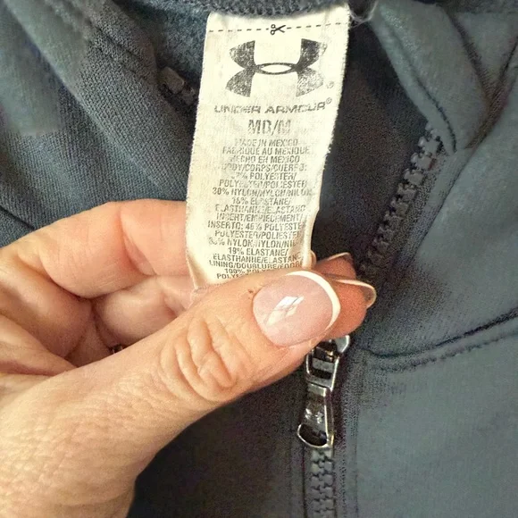 Under Armour Women's Steel Blue Zip-Up Hoodie - Picture 3 of 7